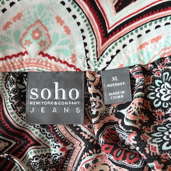 Soho Pink and Brown Long Sleeve Tie Front Blouse - Picture 2 of 7